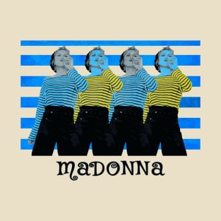 Madonna Vintage Style-True Blue Stripes T-Shirt