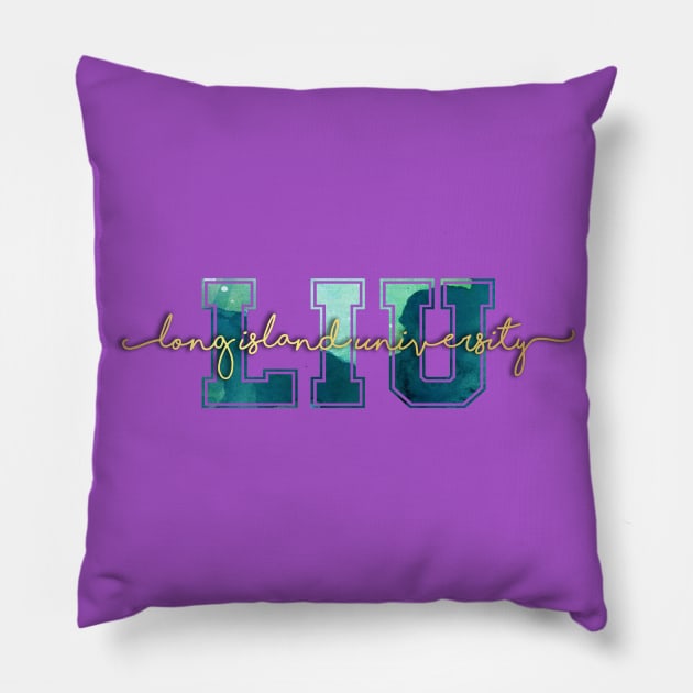 Long Island University Pillow by doodlesbydani