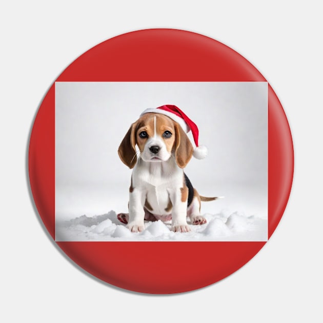 Cute Beagle puppy with Santa hat Pin by Love of animals