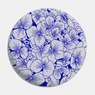 Cobalt Hydrangea Pin