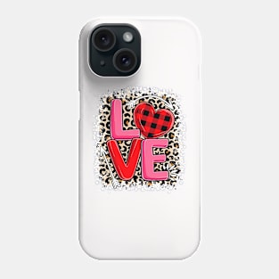 Cute Love Heart Leopard Print Valentines Day Women Girls Phone Case