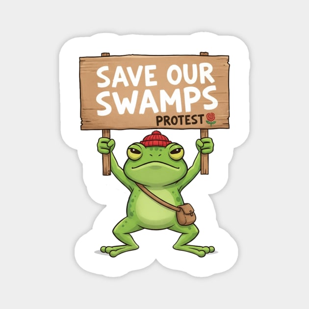 Resist Frog Activist - Portland Protest Frog Magnet by ArtistTee ⭐⭐⭐⭐⭐