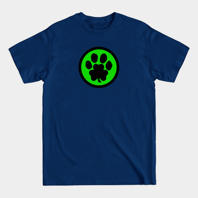 Discover Paw Shamrock (black and green) - Pawprint - T-Shirt