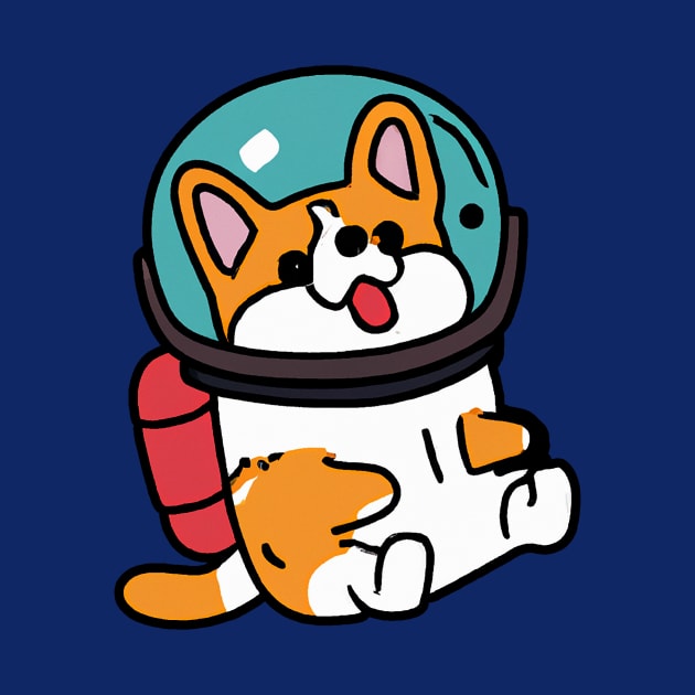 Corgi Cosmonaut Dog Lover Puppy Retro by BetterManufaktur