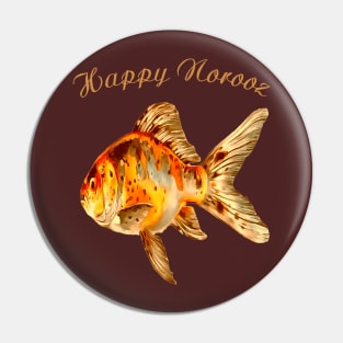 Elegant Happy Norooz Goldfish Cat New Year Pin