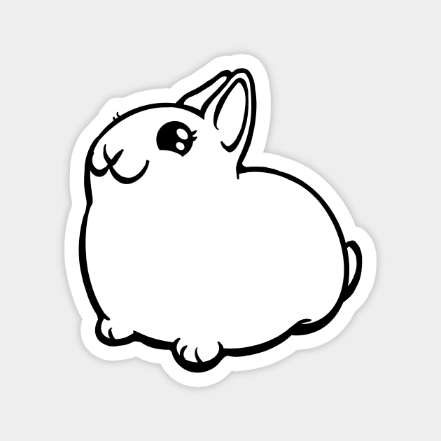 Black Outline Bunny Rabbit Coney Magnet by RJKpoyp