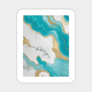 marble pastel turquoise gradient Magnet