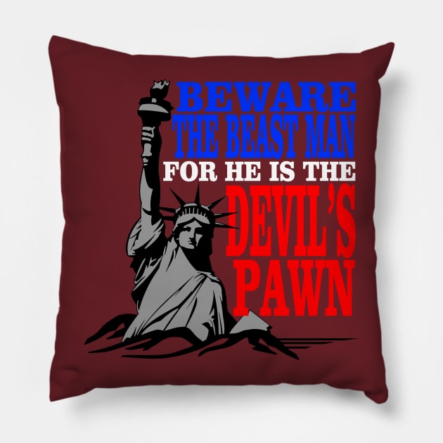 Beware the Beast Man... Pillow by johnchurchill