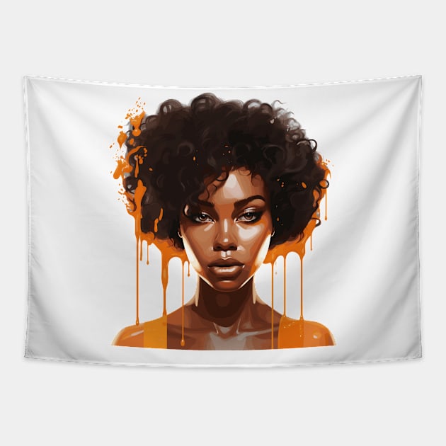 Afrocentric Woman Dripping With Melanin Tapestry by Graceful Designs