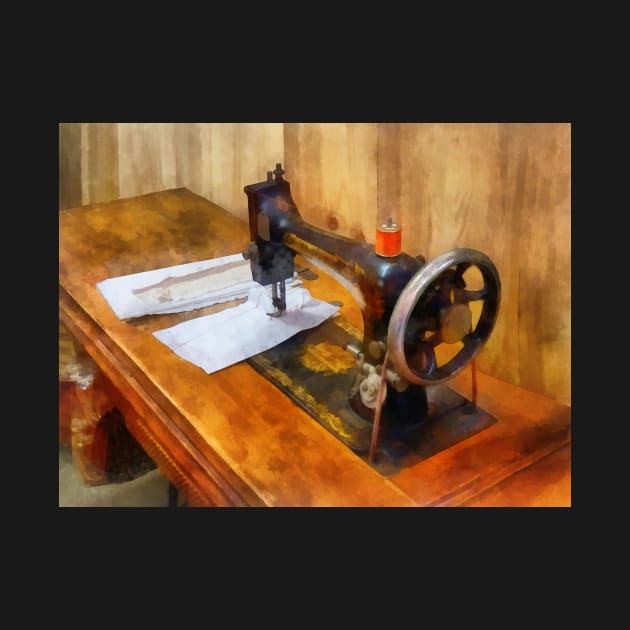 Sewing Machine With Orange Thread by SusanSavad