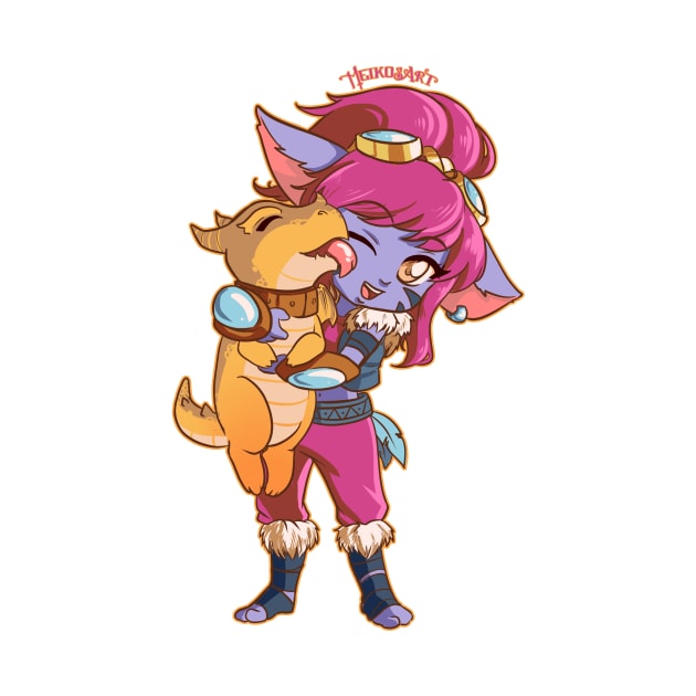 Lil dragon babe and lil cute tamer by MeikosArt