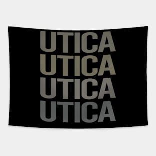 Gray Text Art Utica Tapestry