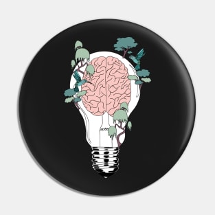 Neurology design brain light bulb Pin