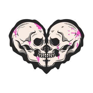 skeleton valentine, skull heart T-Shirt