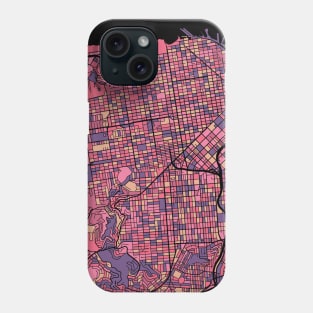 San Francisco Map Pattern in Purple & Pink Phone Case