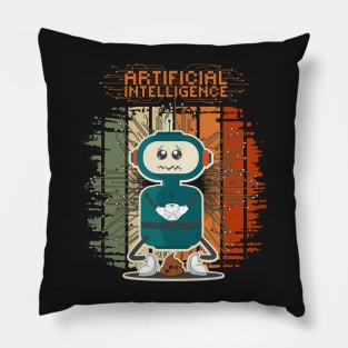 Funny art process artificial intelligence sarcastic robot Pillow