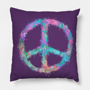 Peace paint splatter Pillow