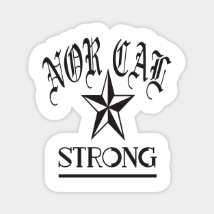 NOR CAL STRONG DESIGN #1-BLACK/WHITE BORDER Magnet