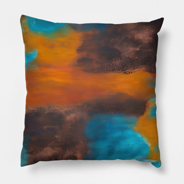 Earth Blues abstract Pillow by FutureImaging