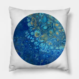 Blue and Yellow / Acrylic Pouring Pillow
