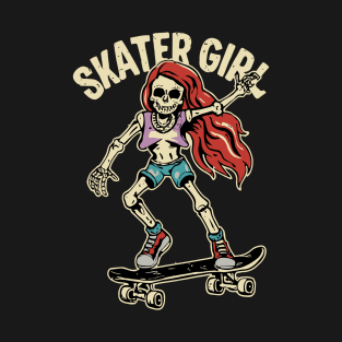 Skater Girl | Skull | Skateboard | Vintage | Classic T-Shirt