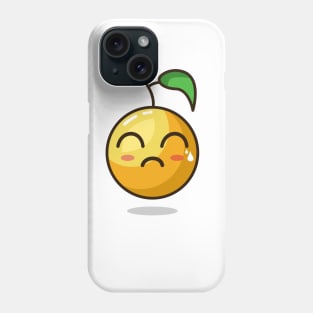 sad emoji orange react Phone Case