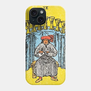 Nine of cups tarot card (distressed) Phone Case