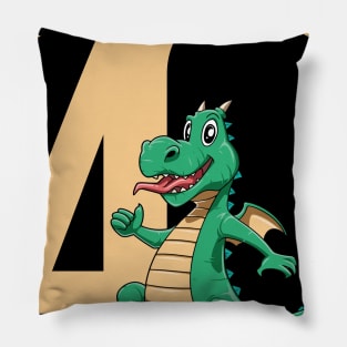 Happy Birthday Dragon Lovers Cute Kids - fourth Pillow