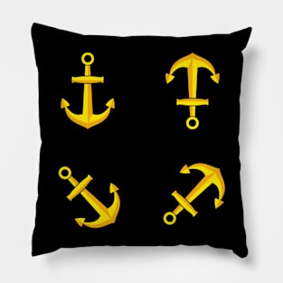 Cartoon Golden Boat Anchor Set Pillow