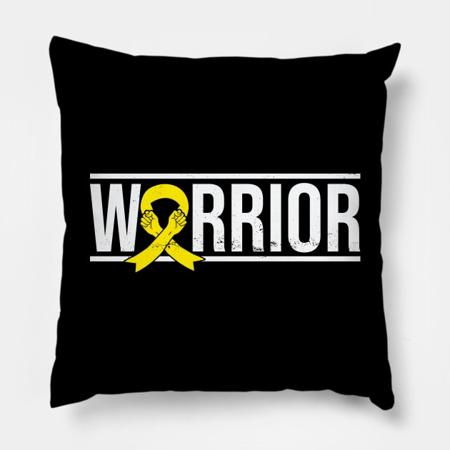 Endometriosis Warrior with Yellow Awareness Ribbon Pillow by GiftTrend