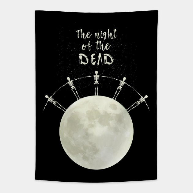 Halloween Human Skeleton Dance The Night of the Dead Tapestry by Inogitna Designs