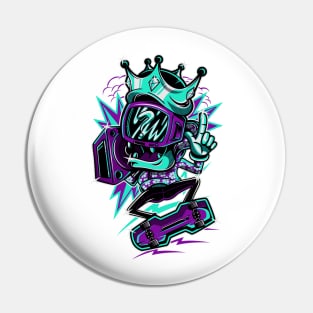 King TV Skater Purple Blue Pin