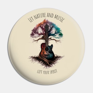 Acoustic Guitar Tree of Life |Gift for Guitar Player | Nature Guitarist | Motivational quotes Pin