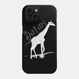 Giraffe Design black & withe Safari Phone Case