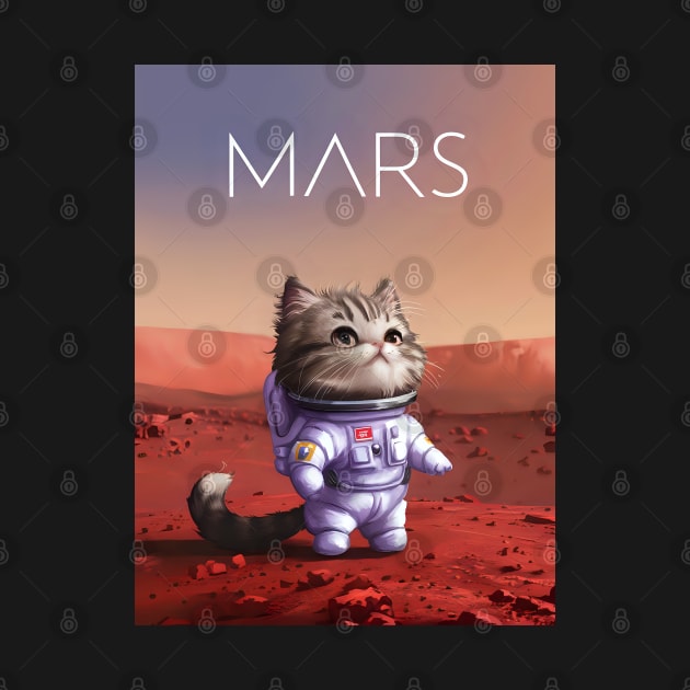 Cute cat astronaut on mars by Spaceboyishere