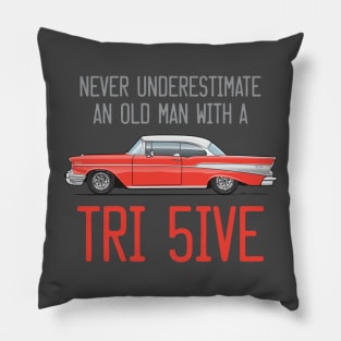 Never Underestimate and old man-Matador Red Pillow