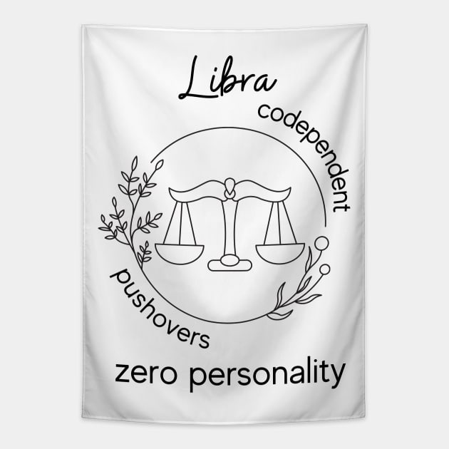 Funny Zodiac - Libra Tapestry by Slightly Unhinged