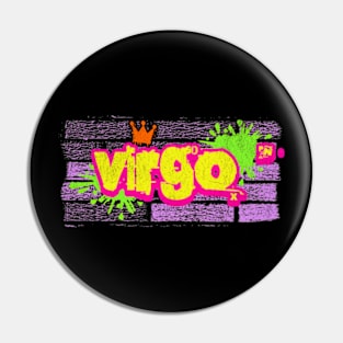 Virgo Retro Graffiti 80s Zodiac Birthday Astrology Sign Pin