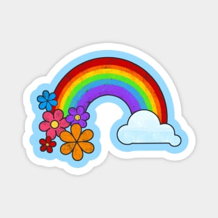 Rainbow with Flowers Magnet