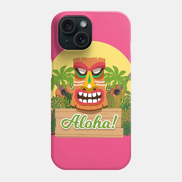 Aloha Hawaiian Tiki Phone Case by bluerockproducts