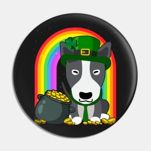 Bull Terrier Rainbow Irish Clover St Patrick Day Dog Gift graphic Pin