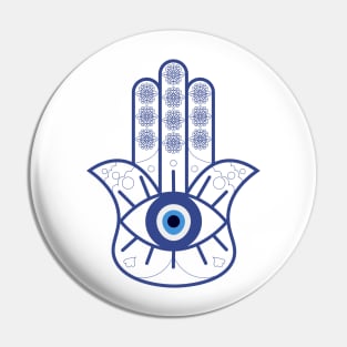 Hamsa Hand with Evil Eye Pin