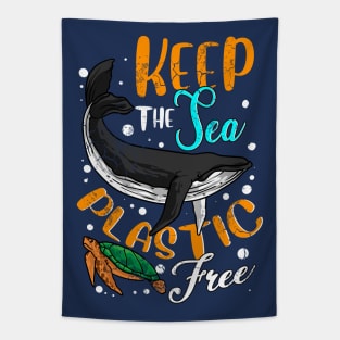 Keep The Sea Plastic Free Earth Day Tapestry