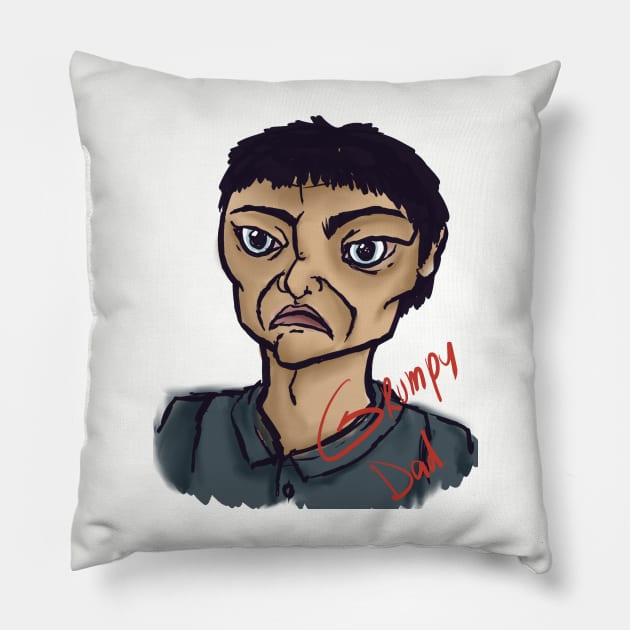 Grumpy dad Pillow by Saby.chufolle