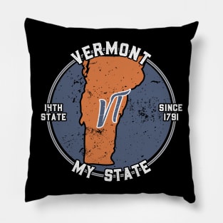 Vermont My State Patriot State Tourist Gift Pillow