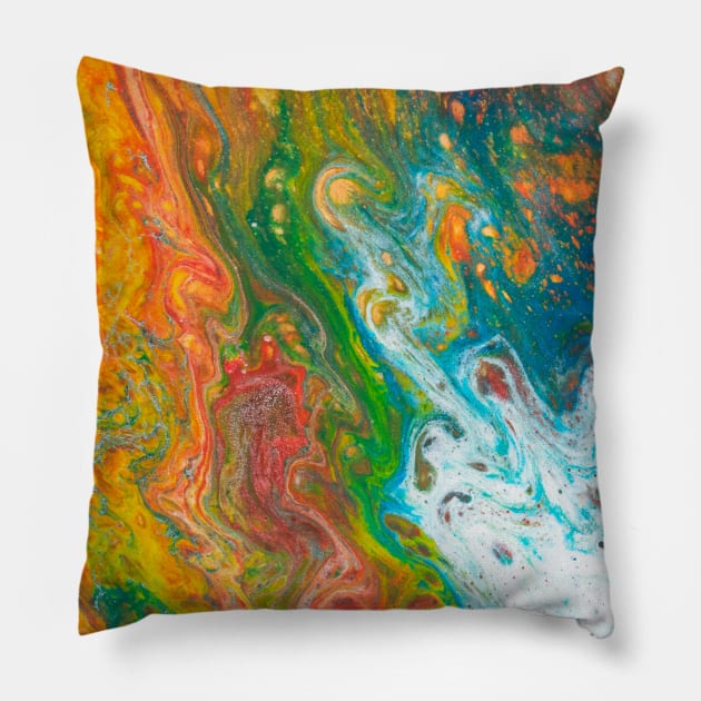 Molten Rainbow Pillow by ElviraDraat