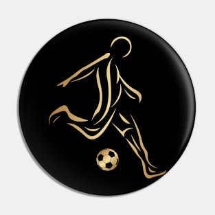 Abstract Golden Soccer Football Pin