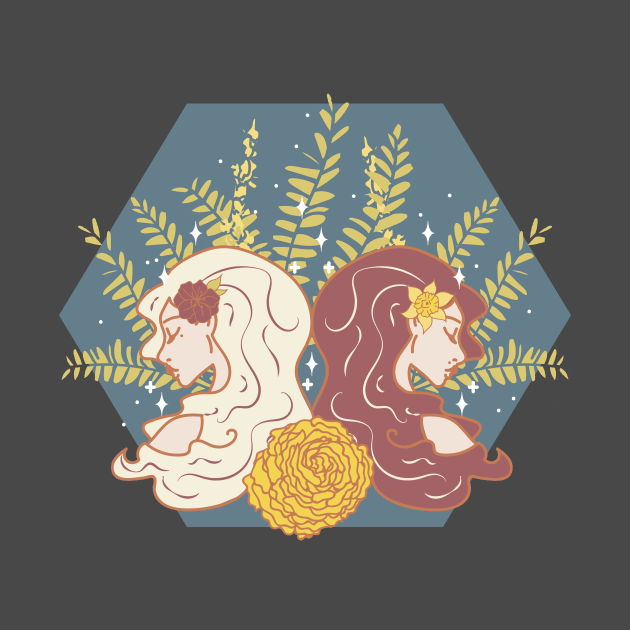 Gemini Twins (Navy) by VenusAndMoon