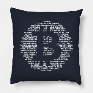 Bitcoin logo with crypto words Pillow