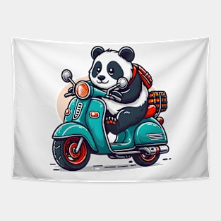 Panda biker Tapestry